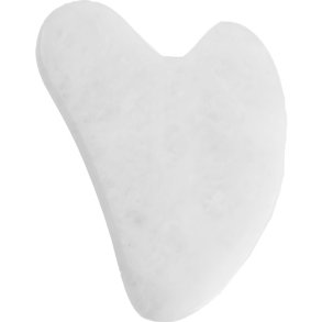Flad massage sten Gua Sha Hvid jade ca.5,5 x 8 cm, ca 40 g