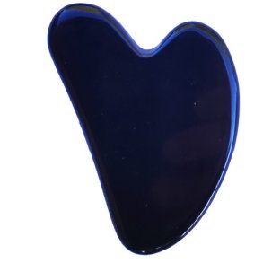 Flad massage sten Gua Sha Obsidian ca.5,5 x 8 cm, ca 40 g