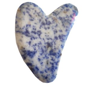 Flad massage sten Gua Sha Sodalit ca.5,5 x 8 cm, ca 50 g