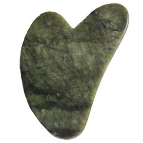 Flad massage sten Gua Sha Jade ca.5,5 x 8 cm, ca 35 g Kina