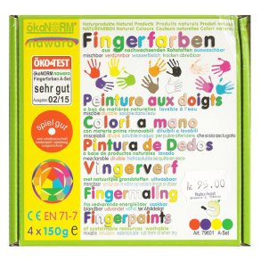 Fingermaling rd, gul grn og bl fra konorm