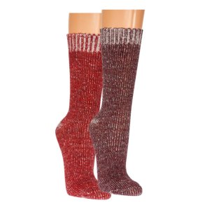 Str�mper med alpaka uld R�D OG BLOMMER�D