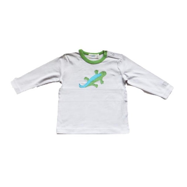 Gr langrmet t-shirt med dino motiv 80 cm