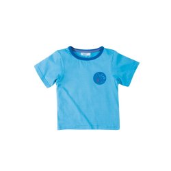 T-shirt, turkis med bl detaljer,80cm