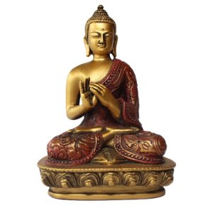 Buddha Wheel of Dharma.  Gylden/rd finich