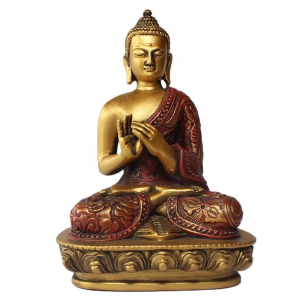 Buddha Wheel of Dharma.  Gylden/rd finich