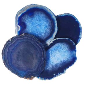 Agateskiver B farvet i bl 6-9 cm