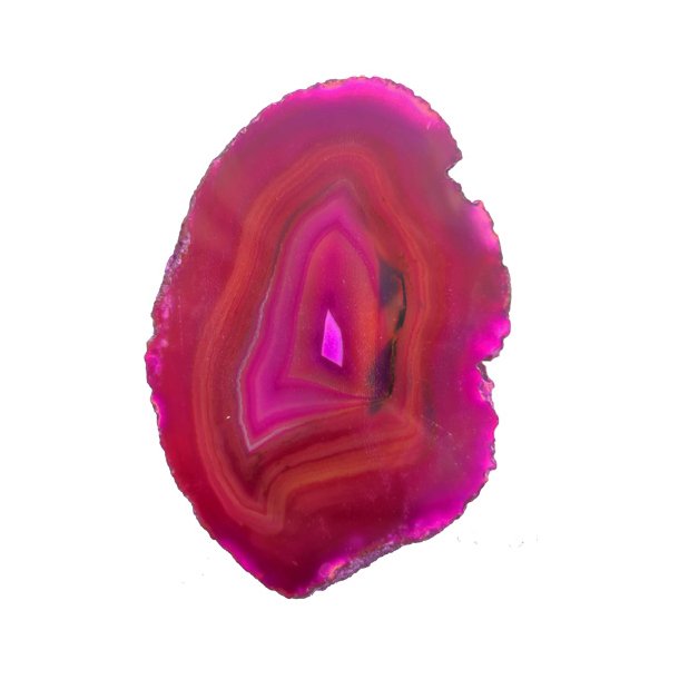 Agate skiver B farvet i Pink 6-8 cm