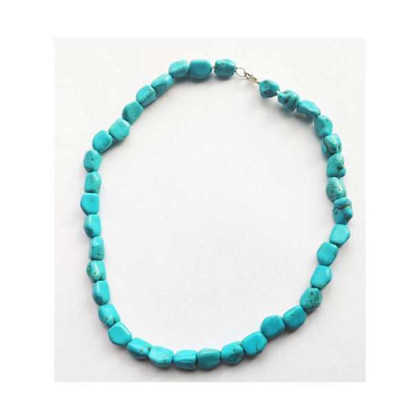 Turquenite halskde uregelmssig form ca. 45 cm