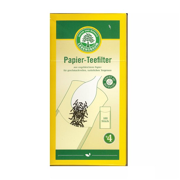 Tefiltre papir ubleget st. 4 100 styk Lebensbaum