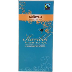 Mrk chokolade 90% fra Indien kologisk Fairtrade - Naturata