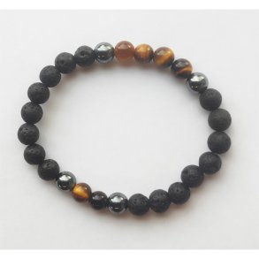 Lava Armbnd med tigerje perle til mnd 8 mm