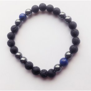 Lava Armbnd med sodalit perler til mnd 8 mm