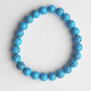 Turquenite armbnd 8 mm (farvet hovlit)