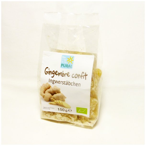 Ingefr vendt i rrsukker kologiske