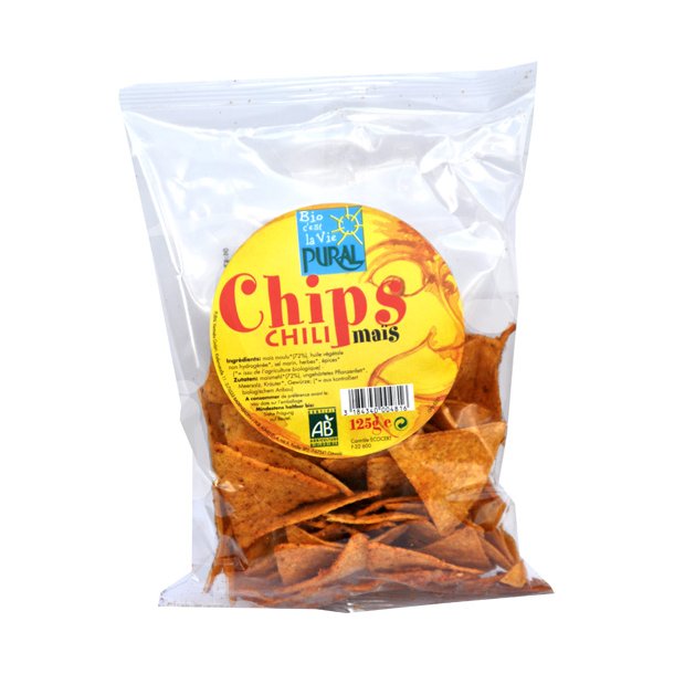 Majschips med chilli kologiske