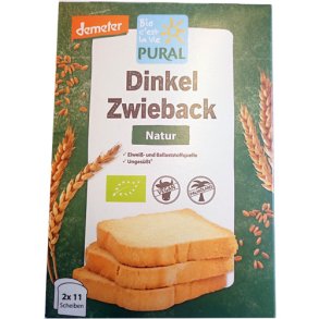 Spelt tvebakker kologiske, Biodynamiske veganske - Pural