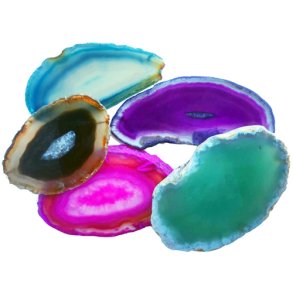 Agateskiver C farvet mix 3,5-6 cm