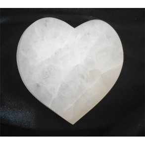 Selenit hjerte, hvid 8x8x1 cm - 120-130g