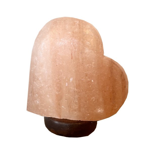Hjerteformet pink himalaya saltlampe