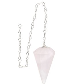 Pendul rosa kvarts facetteret  3 x 1cm - 10-20g