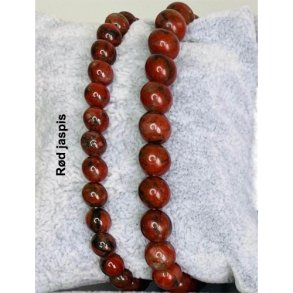 Rd jaspis armbnd ca. 8 mm - diameter: ca. 5,5 cm