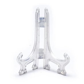 Stander/holder af plast til agatskiver -- 7.5x5cm