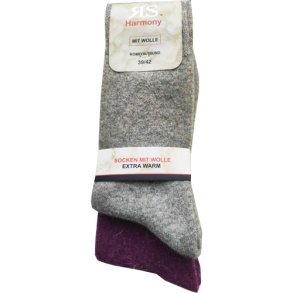 Varme strmper med angora gr og lilla