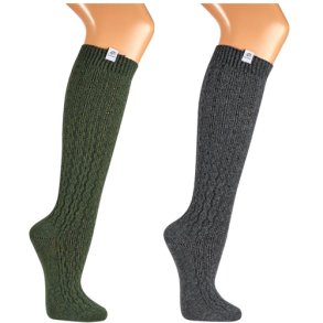 Jacquard knstrmper GRN OG GR med merino uld