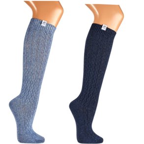 Jacquard knstrmper MRKEBL OG BL med merino uld