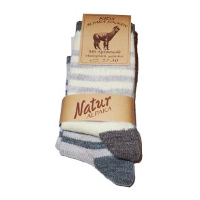 Brnestrmper m. alpaka uld,lilla, str27-30