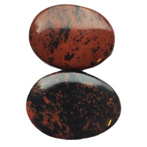 Flad sten Obsidian mahogni Mexico ca.3.5 x 6 cm - 30-55 g