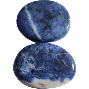 Flad sten Sodalit ca.3.5 x 4,5 cm - 30-55 g