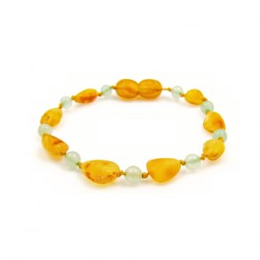 Rav lys og aventurin armbnd 14 cm