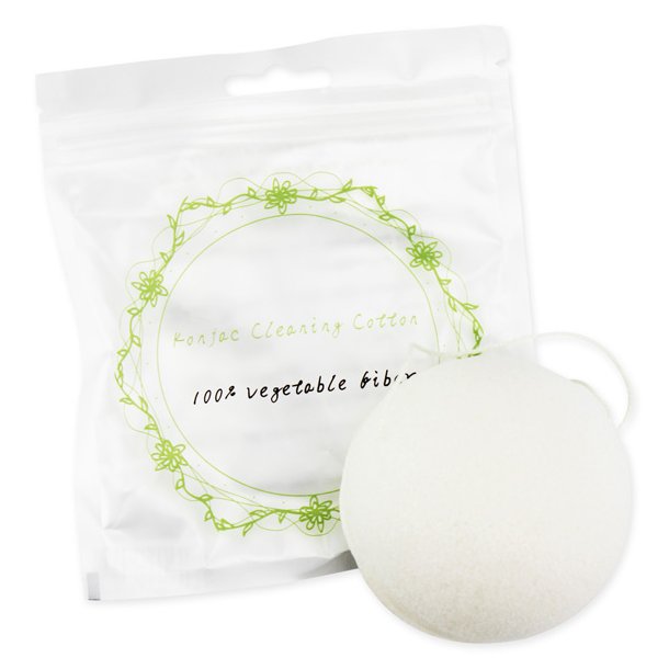 Konjac sponge pure i hvid rund