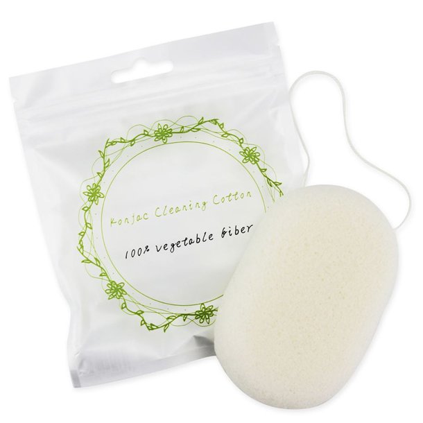 Konjac svamp/sponge Elipsa i hvid