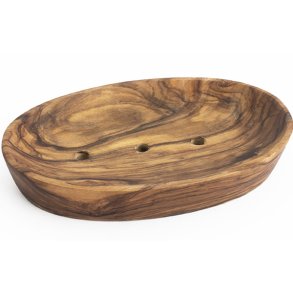Sbeskl af oliventr, oval ca. 12x7x2 cm
