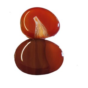 Flad sten Karneol ca.3.5 x 5 cm - 30-55 g