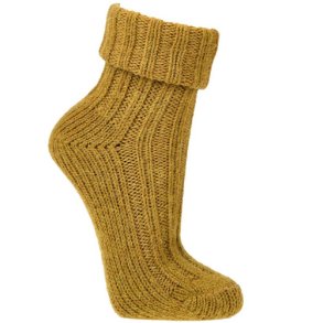 Uldsokker med alpaka sennep farve