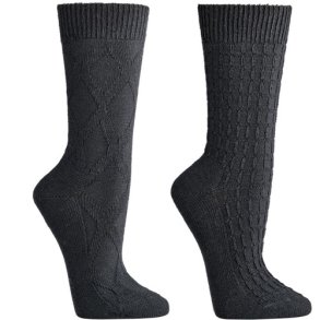 Jacquard uldstrmper med alpaka sorte