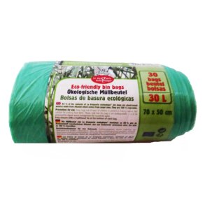 Grnne affaldsposer af bioplastik 30L