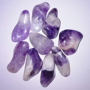 Ametyst lilla/ hvid fra Namibia 3 til 6 cm (Bndametyst)