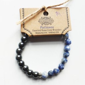 Facetteret delsten armbnd Magnetic Sodalite