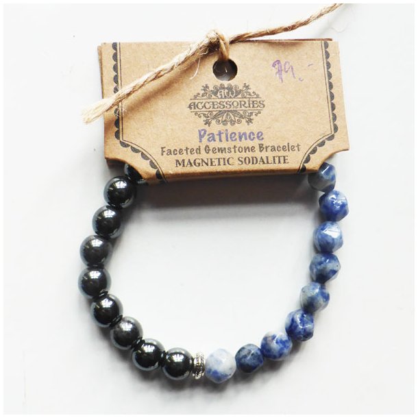 Facetteret delsten armbnd Magnetic Sodalite