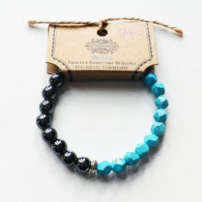 Facetteret delsten armbnd Magnetic Turquise