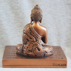 Buddha p firkantet lysholder i bronzefarve