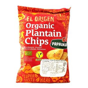 Chips af plantain bananer m/paprika ko