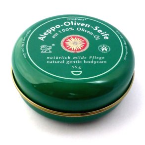 Retro Blikdse Grn m. lg til runde sber  fra Aleppo.