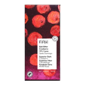 Mrk chokolade med tranebr kologisk vegansk - Vivani