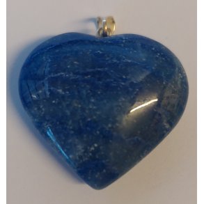 Hjerte aventurin bl� 26 mm